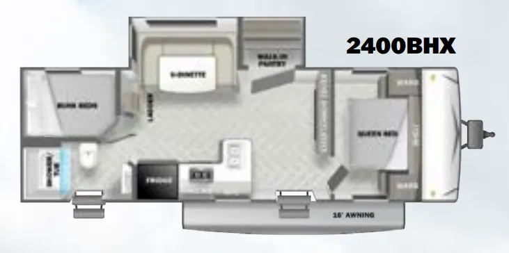Forest River EVO Lite 2400BHX floor plan