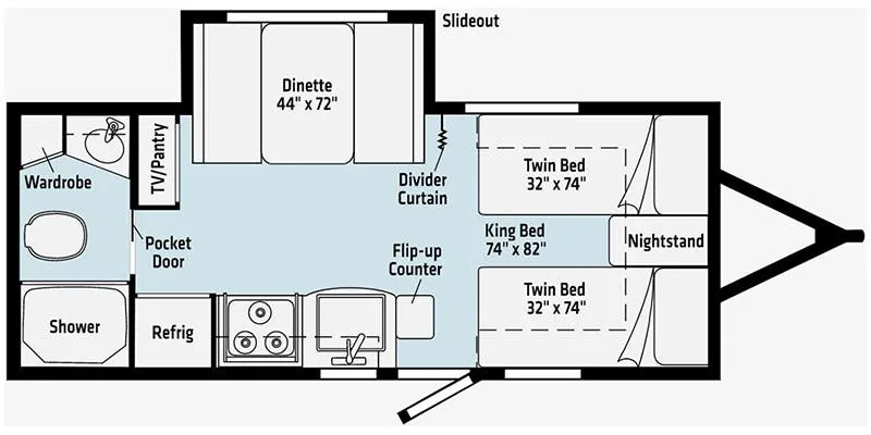 2022 Winnebago Micro Minnie 2108TB - Floor plan
