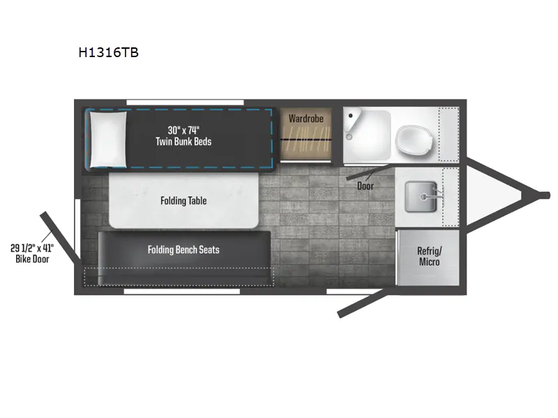 2023 Winnebago Hike 100 H1316TB - Floor plan