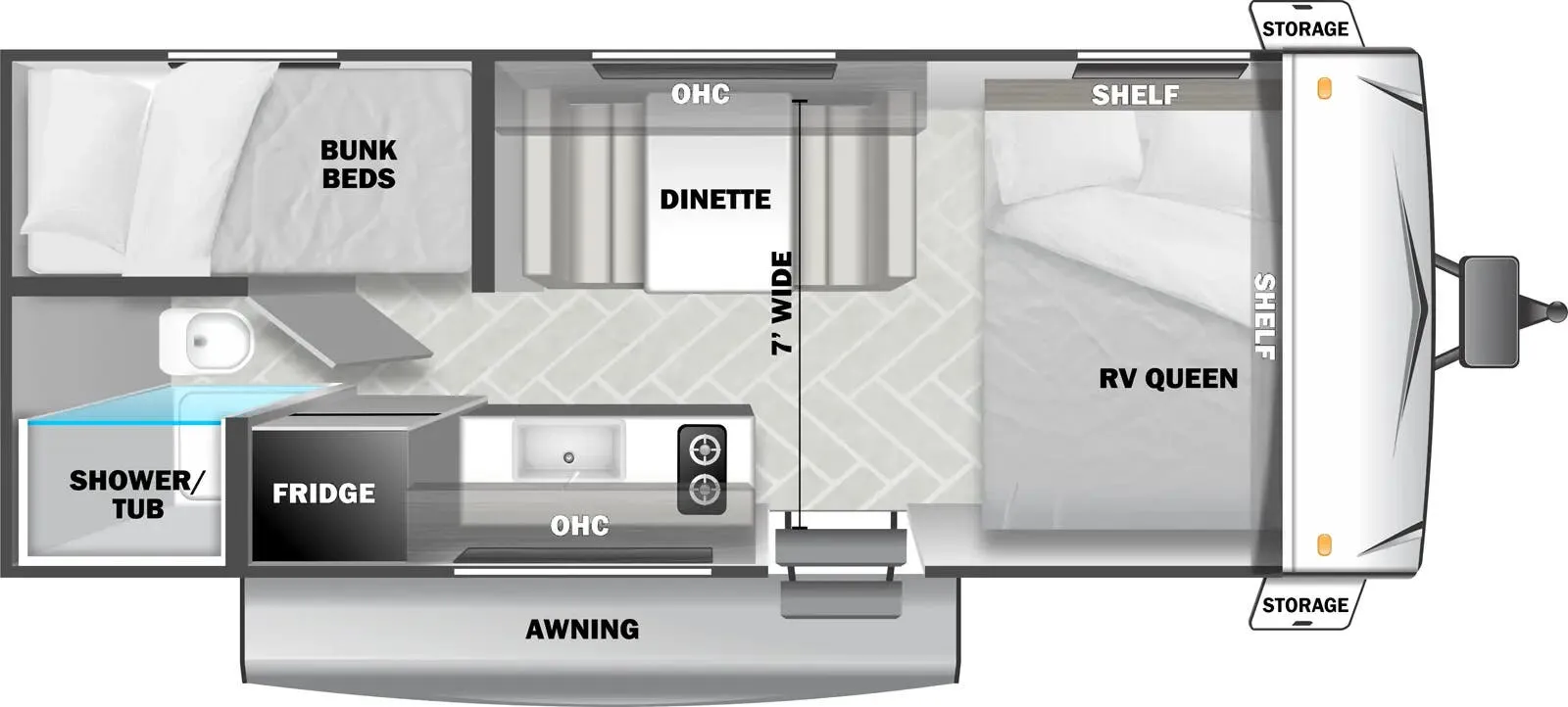Forest River EVO 171BHGT floor plan