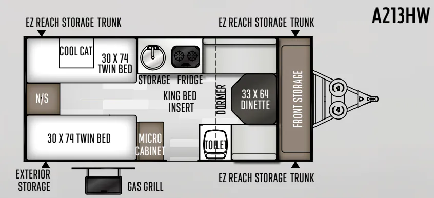Forest River Rockwood Hard Side A213HW floor plan