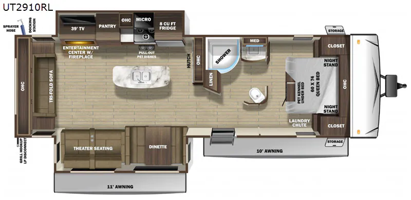 2020 Highland Ridge Open Range Ultra Lite UT2910RL — Floor plan