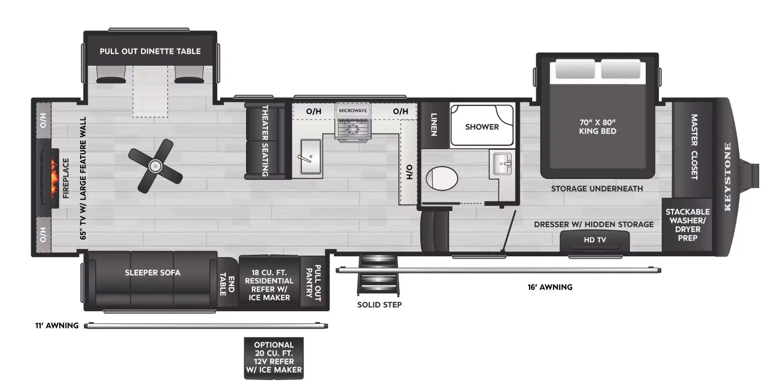 Keystone Alpine 3100RE floor plan