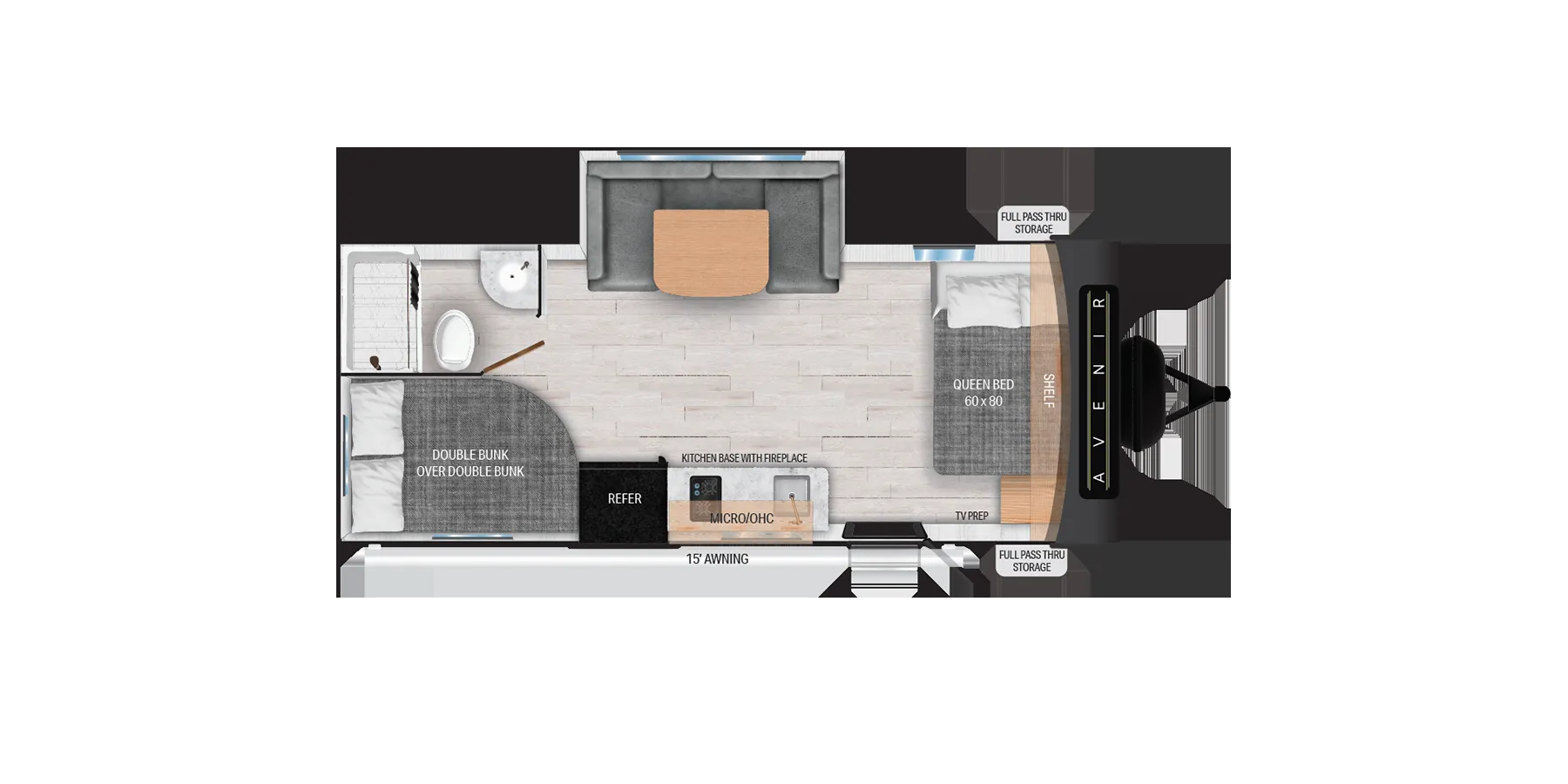Cruiser RV Avenir 19BH floor plan