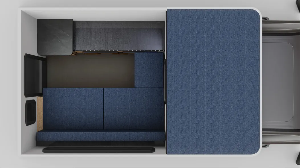 Four Wheel Camper Hawk BASE ROLL OVER COUCH floor plan