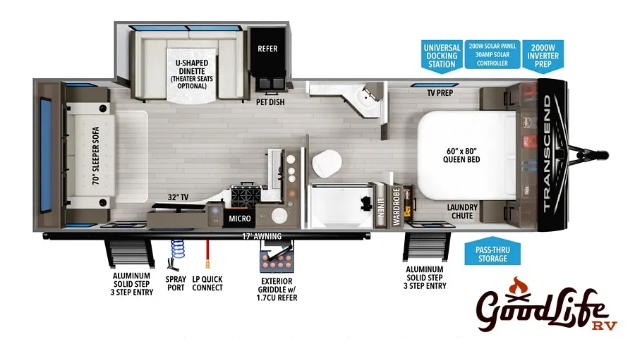 2026 Grand Design Transcend 245RLT - Floor plan