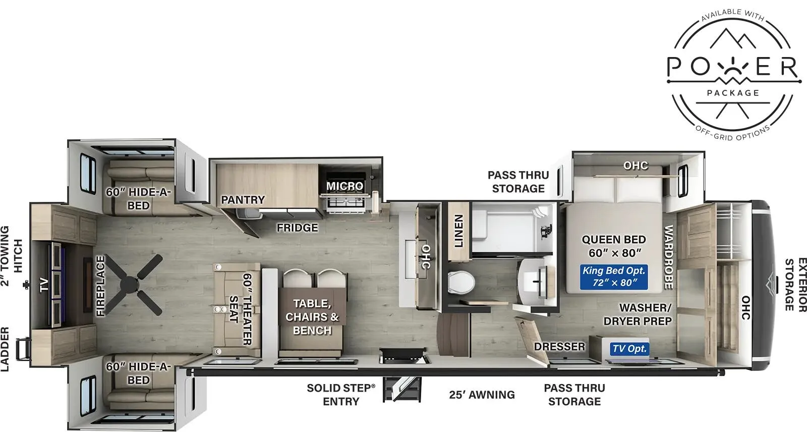 Forest River Flagstaff Classic F375RL floor plan