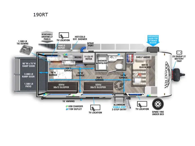 2021 Forest River Wildwood FSX 190RT - Floor plan