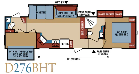 K-Z Durango 1500 D276BHT floor plan