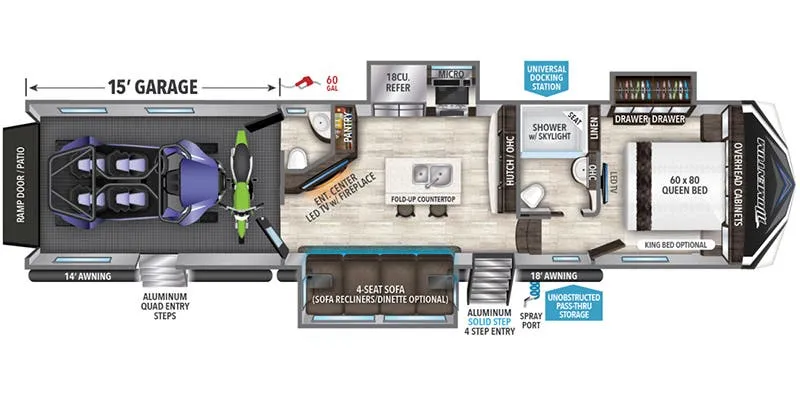 2019 Grand Design Momentum 381M floor plan