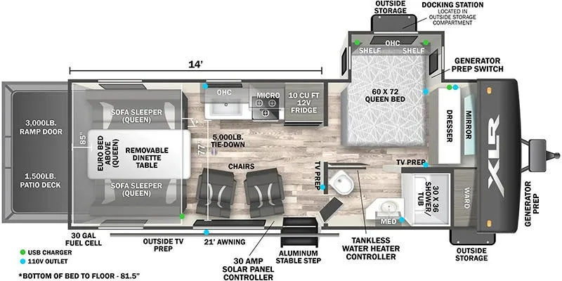2024 Forest River XLR Boost 2114B floor plan