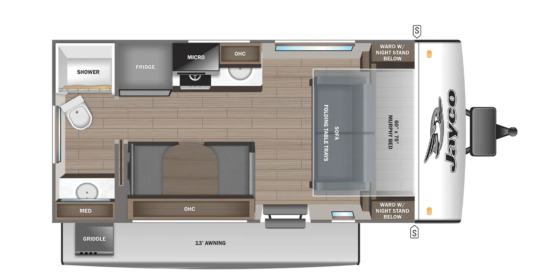 2025 Jayco Jay Feather Air 15MRB - Floor plan