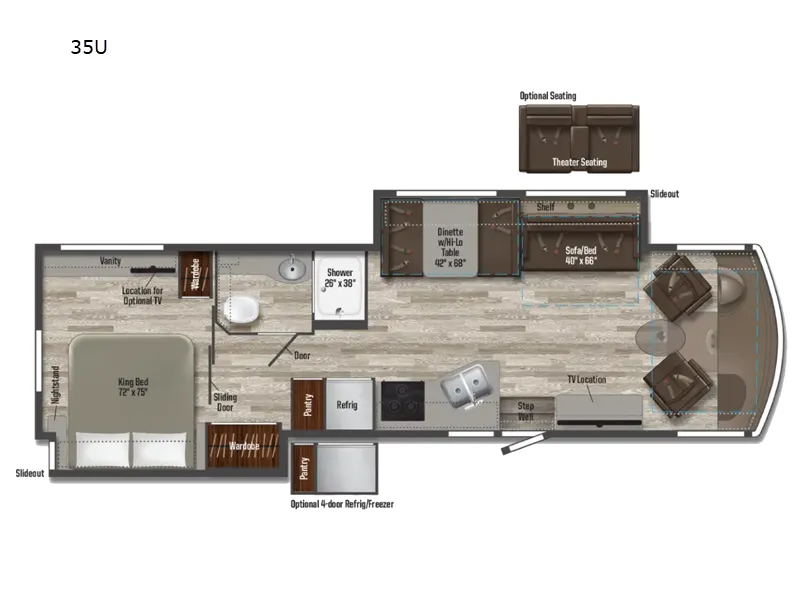 2022 Winnebago Vista 35U - Floor plan