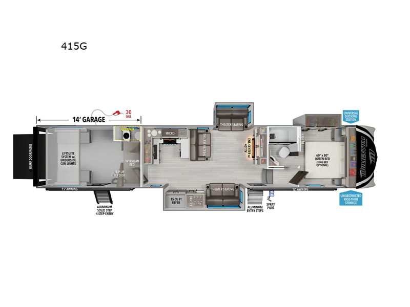 2025 Grand Design Momentum G-Class 415G - Floor plan