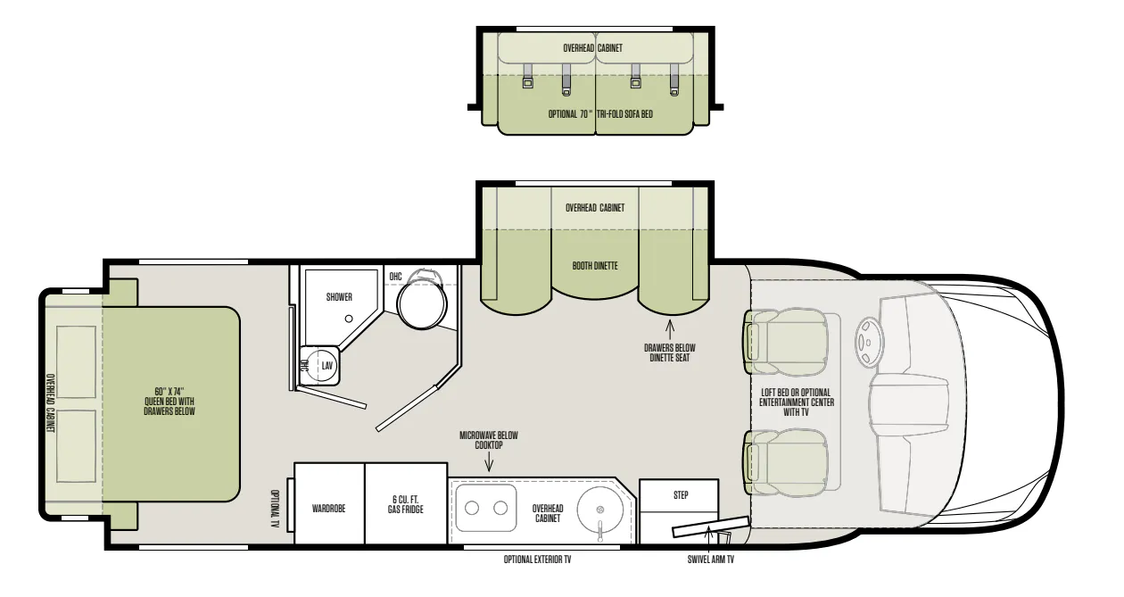 Tiffin Wayfarer 24 QW floor plan