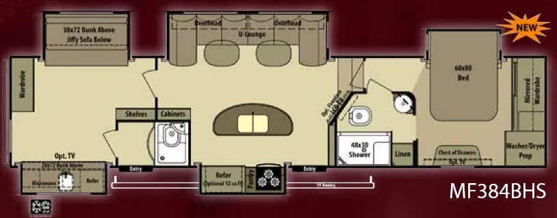 Highland Ridge Mesa Ridge MF384BHS floor plan