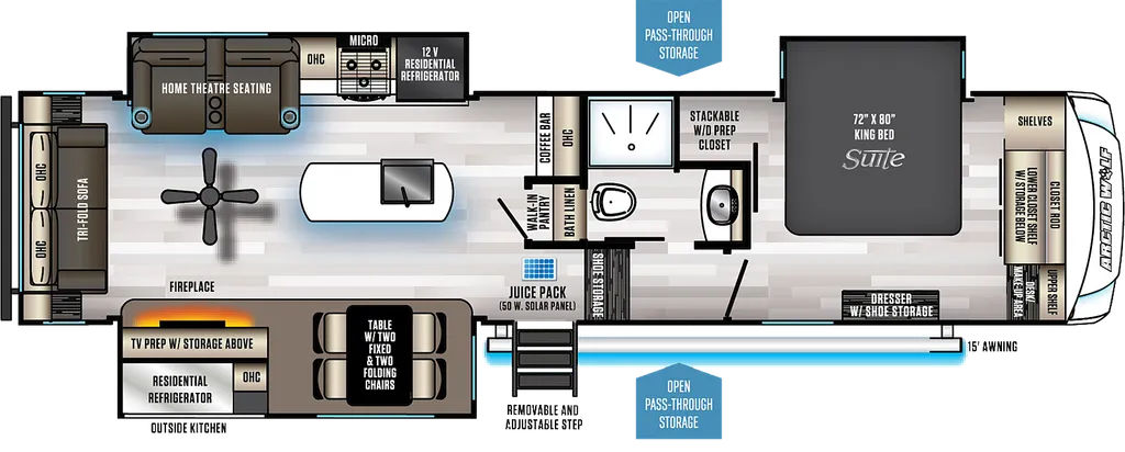 2023 Forest River Cherokee Arctic Wolf Suite 3550 floor plan