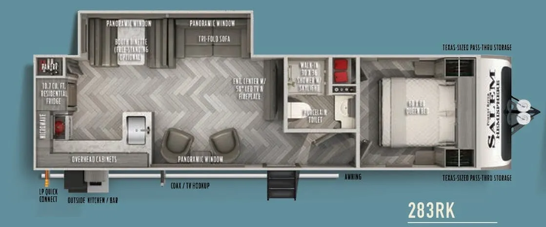 2019 Forest River Salem Hemisphere GLX 283RK - Floor plan