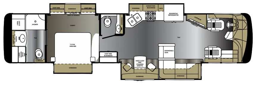 Forest River Berkshire XL 40RB floor plan