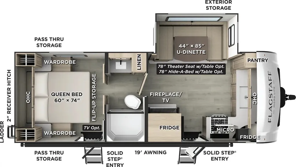 2026 Forest River Flagstaff Micro Lite 25FKB floor plan