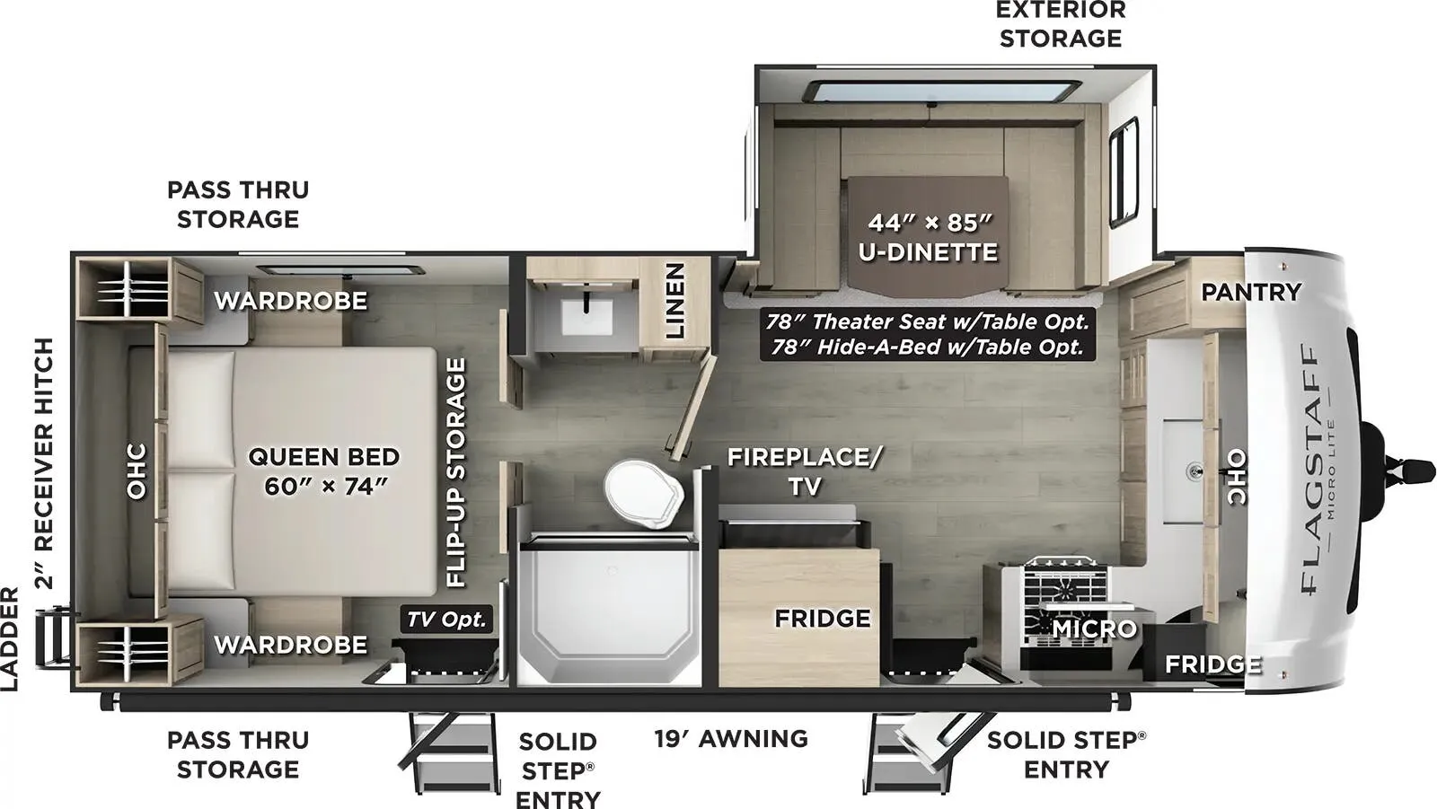 2026 Forest River Flagstaff Micro Lite 25FKB - Floor plan