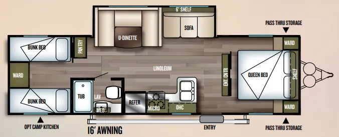 Forest River Wildwood X-Lite 282QBXL floor plan