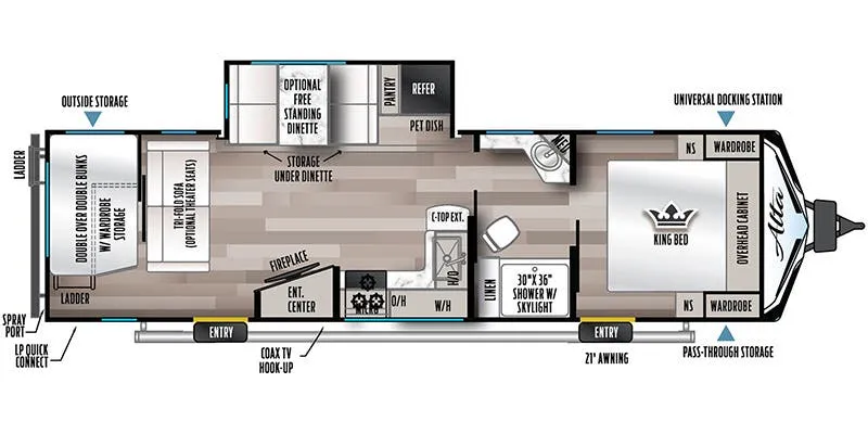 2023 East to West Alta 2900KBH floor plan