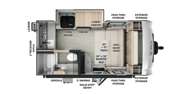 Forest River Flagstaff E-Pro E15FBS floor plan