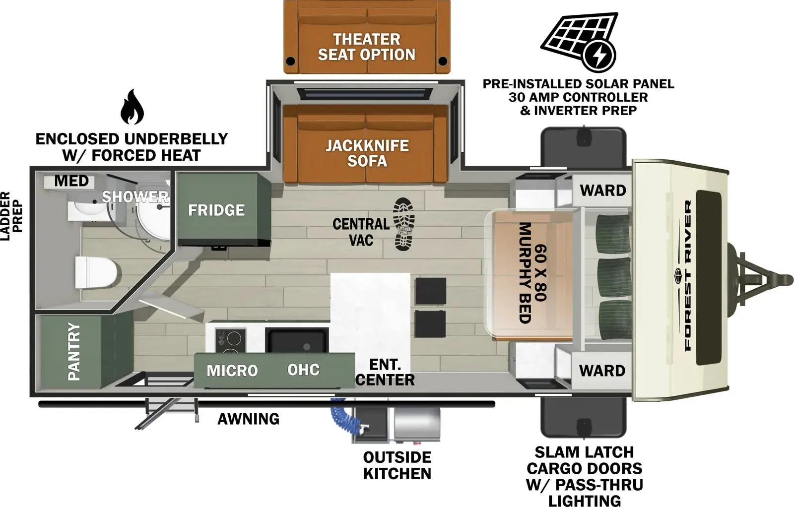 2025 Forest River No Boundaries NB19.6 - Floor plan