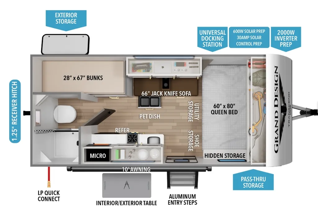 2027 Grand Design Transcend One 151BH floor plan