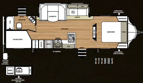 2016 Forest River Vibe 272BHS — Floor plan