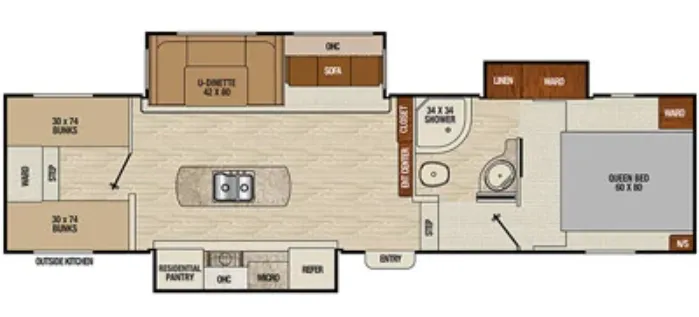 Coachmen Chaparral Lite 29BHS floor plan