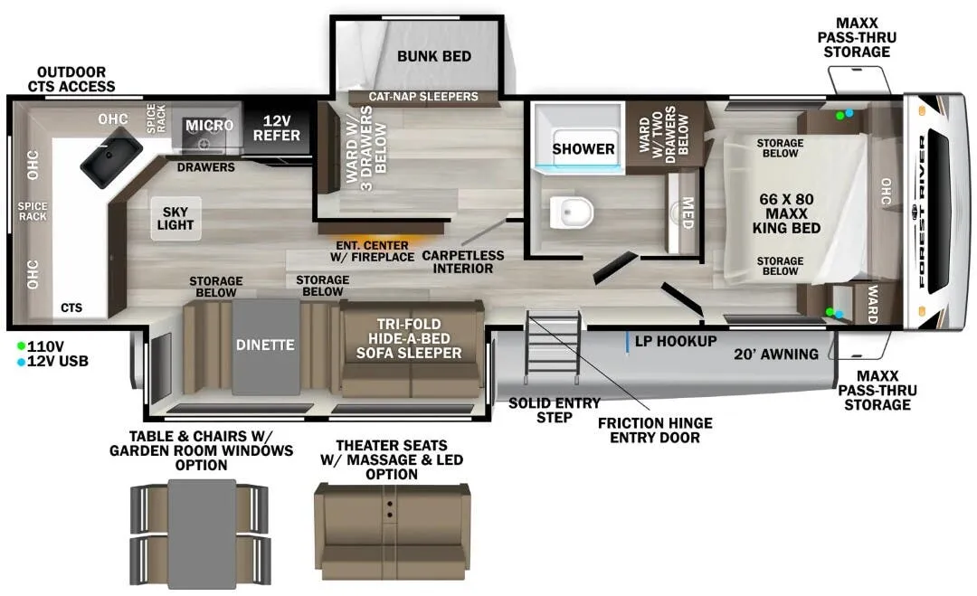 Forest River Wildcat ONE 304MBX floor plan