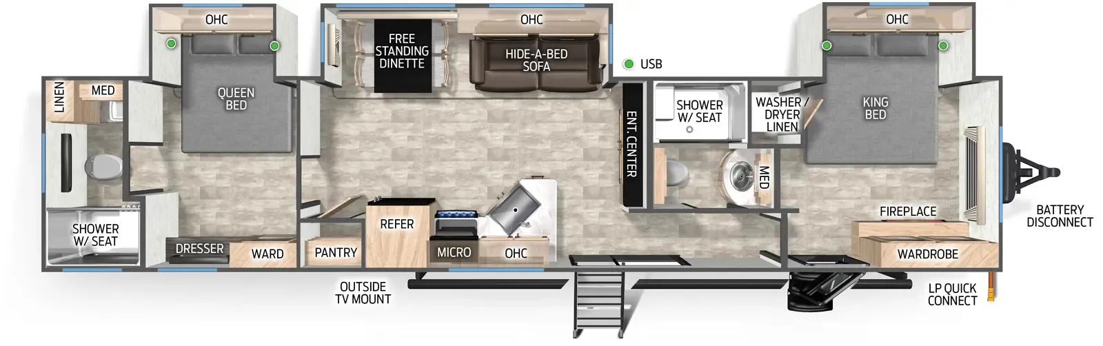 2026 Forest River Cherokee Timberwolf 39HBA - Floor plan