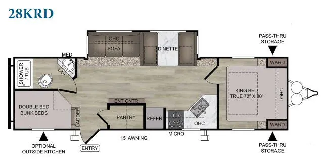 East to West Silver Lake 28KRD floor plan