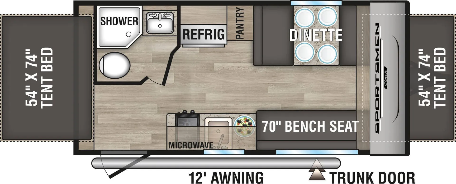 K-Z Sportsmen Classic 160RBT floor plan