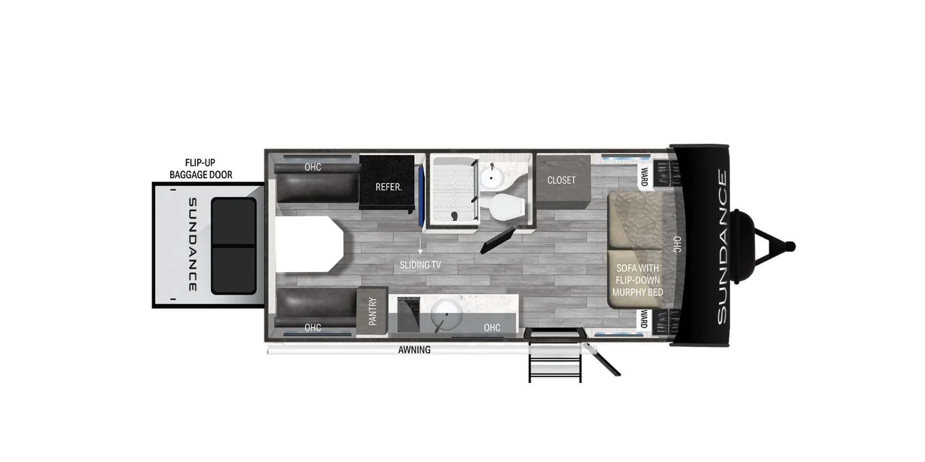 2023 Heartland Sundance Ultra-Lite Travel Trailers 21HB - Floor plan