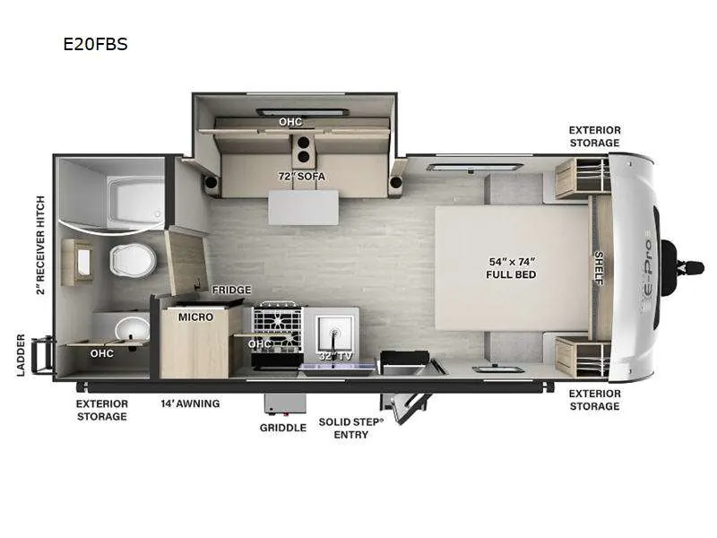 2024 Forest River RV Flagstaff E-Pro 20FBS - Floor plan
