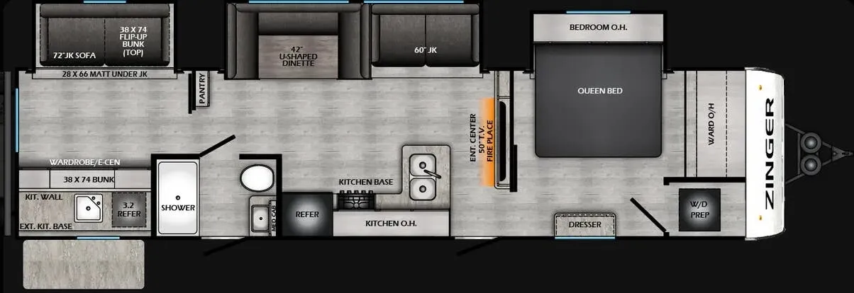 CrossRoads Zinger 340BH floor plan