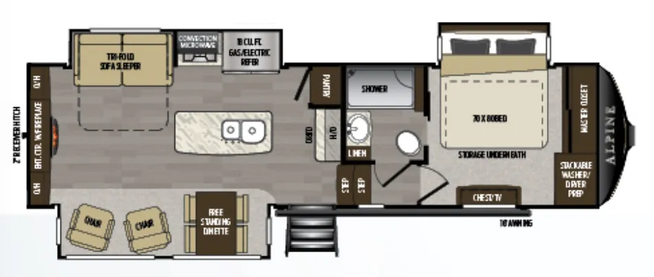 Keystone Alpine 3021RE floor plan