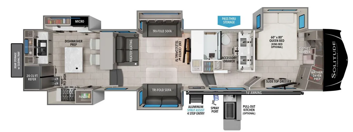 2026 Grand Design Solitude 390RK - Floor plan
