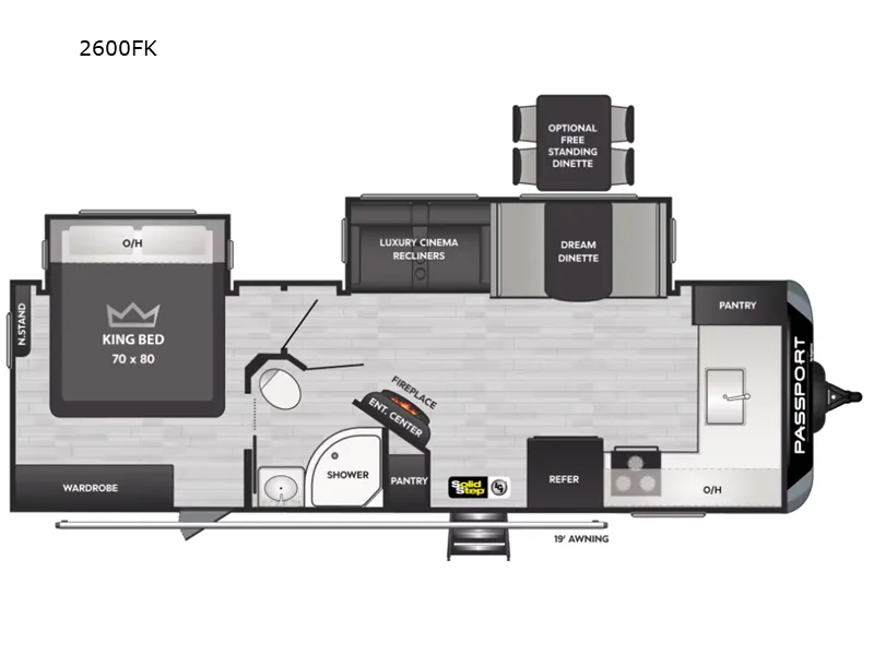 2024 Keystone Passport GT 2600FKWE - Floor plan