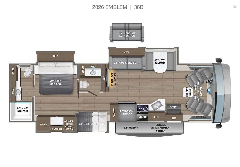 Entegra Coach Emblem 36B floor plan