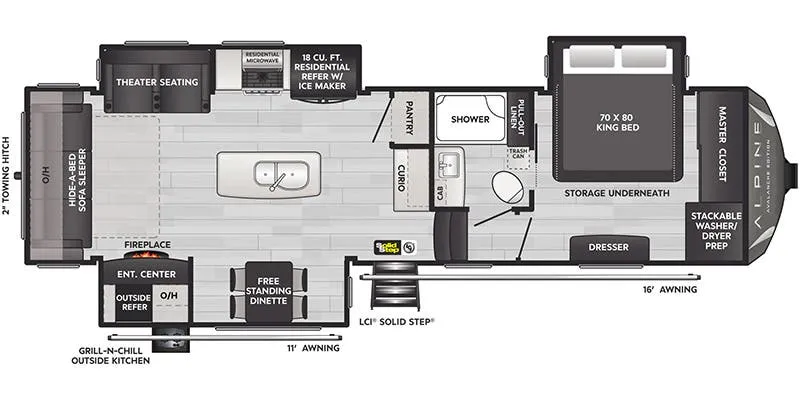 Keystone Alpine Avalanche Edition 302RS floor plan
