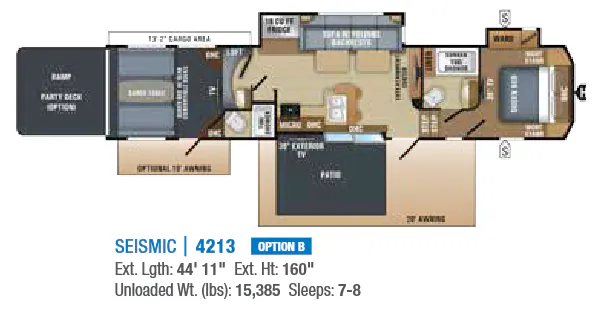 2018 Jayco Seismic 4213 floor plan