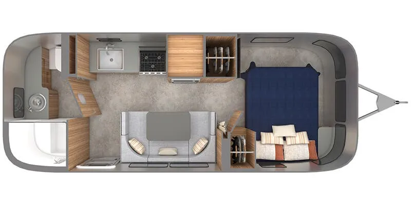 2025 Airstream Trade Wind 23FB floor plan