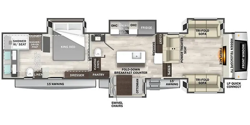 2025 Forest River Cedar Creek 370FL floor plan