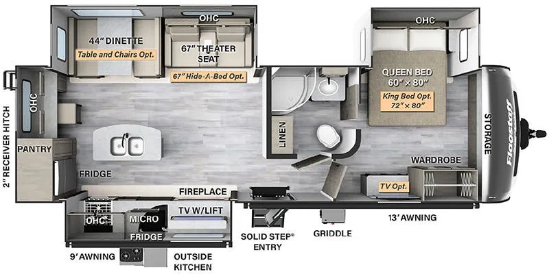 Forest River Flagstaff Super Lite 27FBIK floor plan