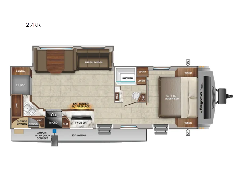 2022 Jayco White Hawk 27RK floor plan