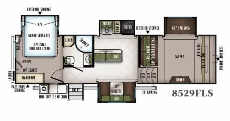 Forest River Flagstaff Classic Super Lite 8529FLS floor plan
